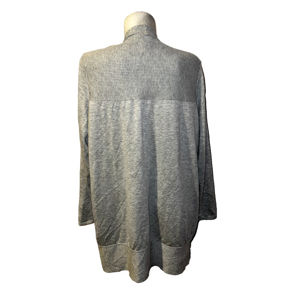 CHICO'S Sweater Sz XL (3) Rib Mix Knit LS Cardigan Work Casual Office Cozychic - Picture 5 of 6